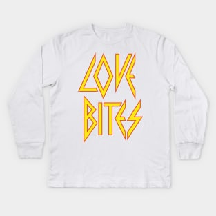 Def Leppard Valentine's Day Card | Love Bites Design Kids Long Sleeve T-Shirt